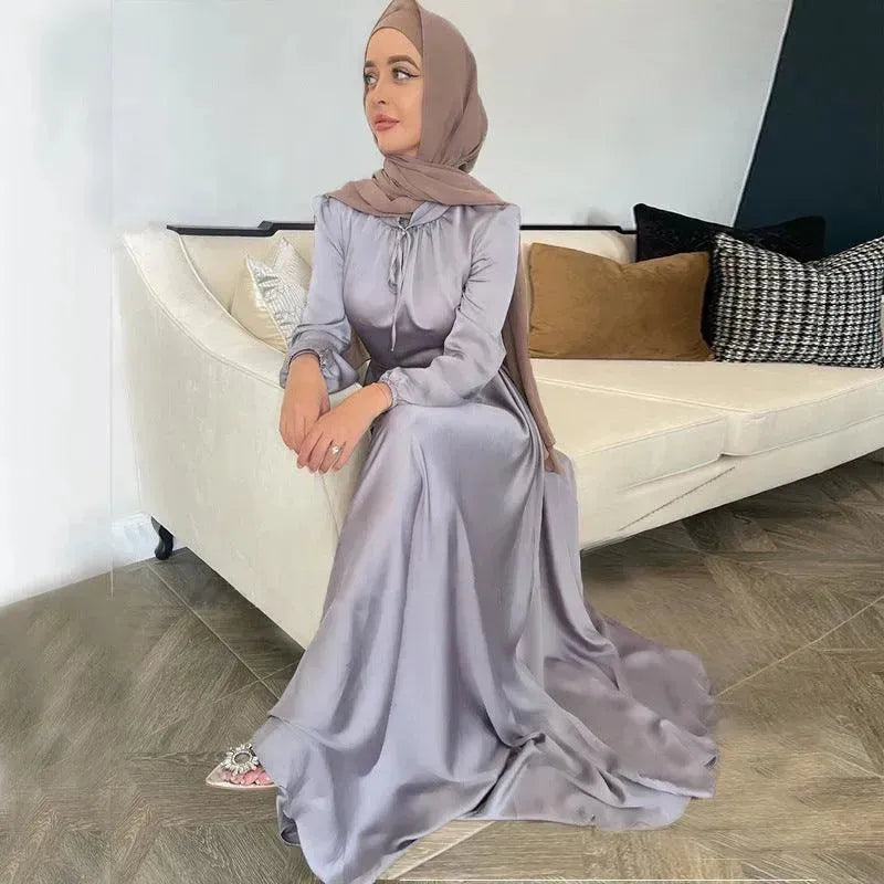 Fashionable Plain Swing Abaya Dress for Beautiful Arab Dubai Turkey Middle Eastern Women - EX-STOCK CANADA