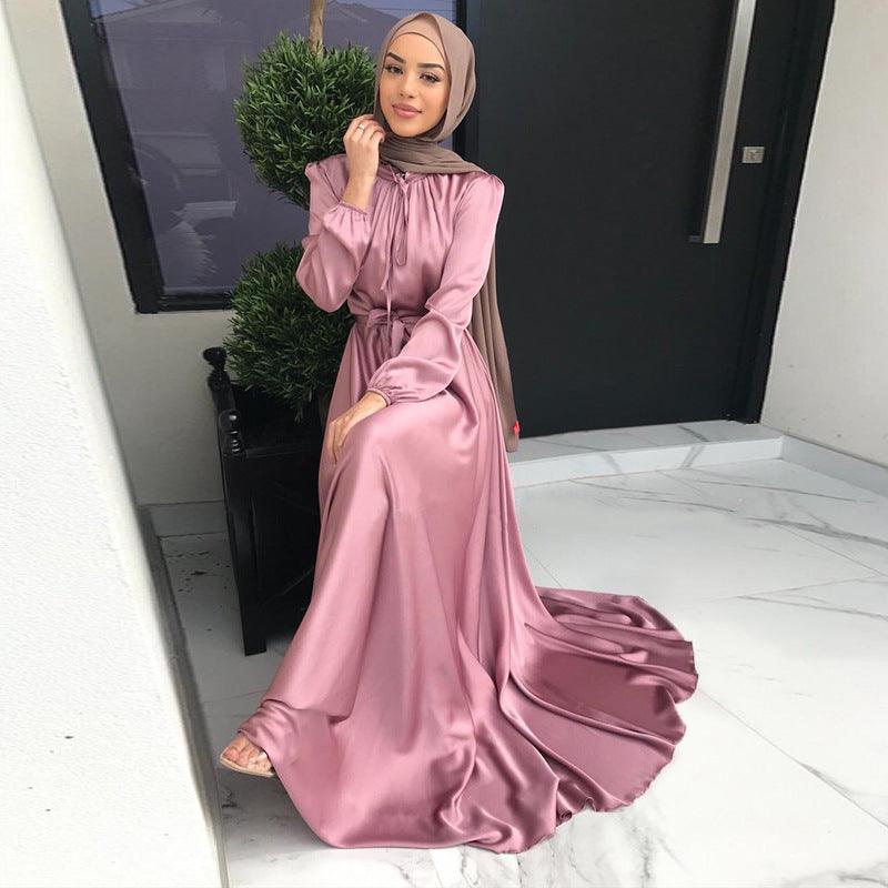Fashionable Plain Swing Dress for Beautiful Arab Dubai Turkey Middle Eastern Women - EX-STOCK CANADA