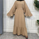 Fashionable Women's Solid Color Patchwork Arab Dress - EX-STOCK CANADA