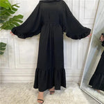 Fashionable Women's Solid Color Patchwork Arab Dress - EX-STOCK CANADA