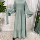 Fashionable Women's Solid Color Patchwork Arab Dress - EX-STOCK CANADA