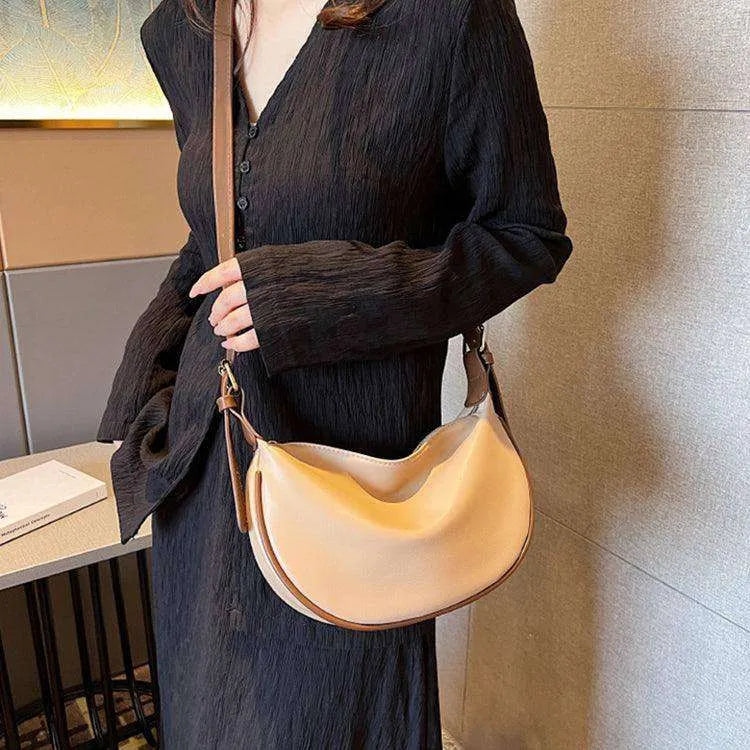 Female's Fashionable Moon Shape Underarm Solid Color Small Shoulder Bag - EX-STOCK CANADA