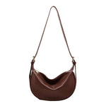 Female's Fashionable Moon Shape Underarm Solid Color Small Shoulder Bag - EX-STOCK CANADA