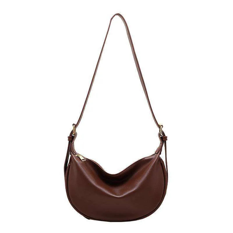 Female's Fashionable Moon Shape Underarm Solid Color Small Shoulder Bag - EX-STOCK CANADA