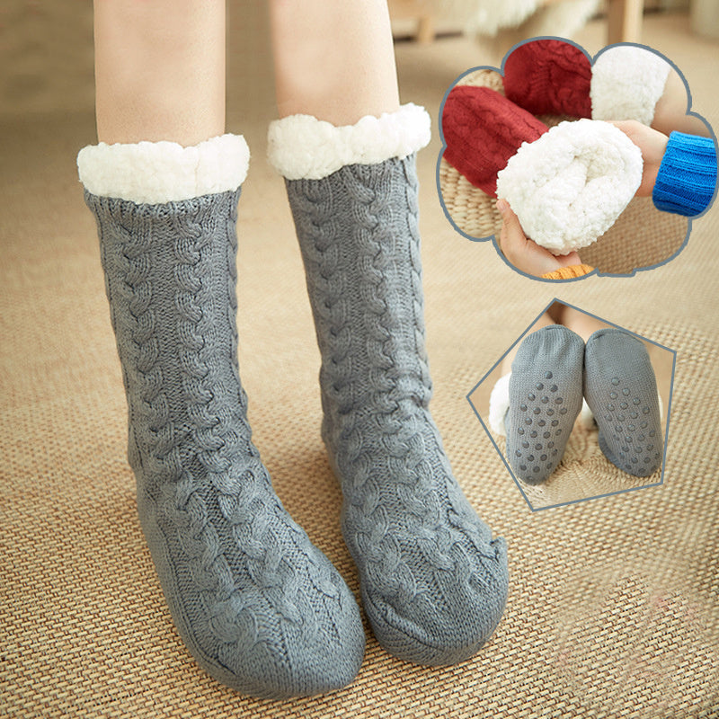 Winter Warm Knitted Plush Floor Socks Home Indoor Non-slip Carpet Socks For Men And Women