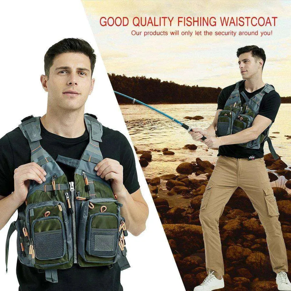 Fishing Outdoor Sport Flying Men Respiratory Jacket Safety Vest Survival Utility Vest - EX-STOCK CANADA