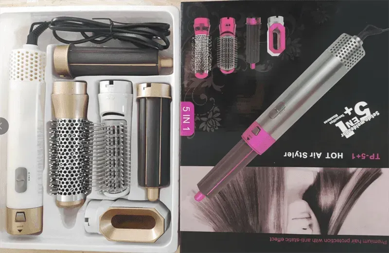 Five-in-one Hot Air Comb Automatic Hair Curler For Curling Or Straightening - EX-STOCK CANADA