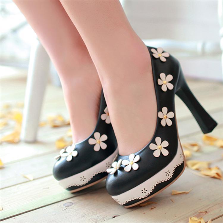 Flower candy shoes pump pumps high heels - EX-STOCK CANADA