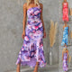 Flowers Print One-shoulder Midi Dress Summer INS Casual Suspender Women Dress - EX-STOCK CANADA