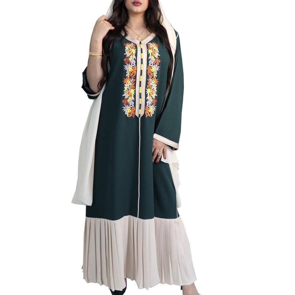 Four Seasons Embroidered Lace Chiffon Dubai Robe - EX-STOCK CANADA