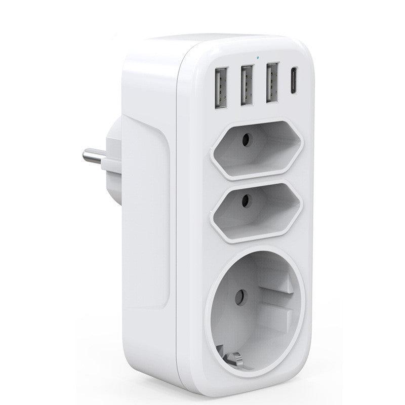 French German Standard European Wall Socket One-to-three Converter - EX-STOCK CANADA