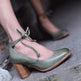 Front Lace-up Height Chunky Heel Shoes - EX-STOCK CANADA