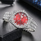 Full Diamond Surface Roman Scale Steel Watch Unisex Wrist Watch - EX-STOCK CANADA