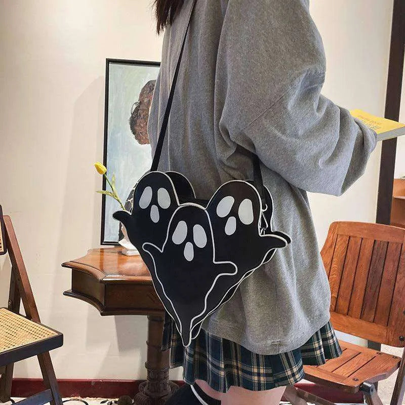 Funny 3D Ghost Cartoon Shoulder Bag: Cute Halloween Crossbody - EX-STOCK CANADA