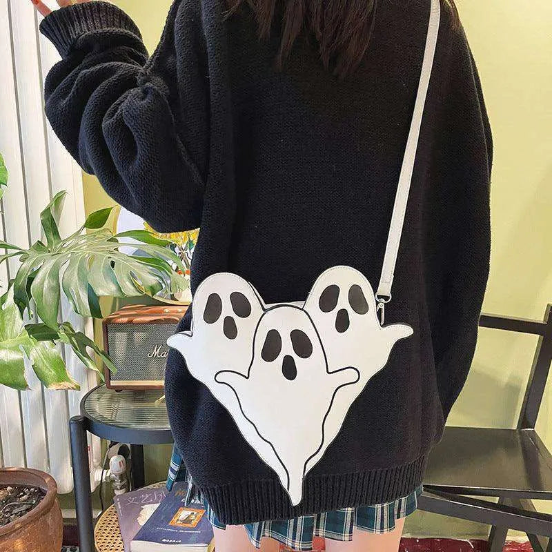 Funny 3D Ghost Cartoon Shoulder Bag: Cute Halloween Crossbody - EX-STOCK CANADA