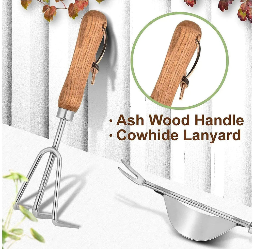 Garden Tools Stainless Steel Tools With Wooden Handle 4-piece Set - EX-STOCK CANADA