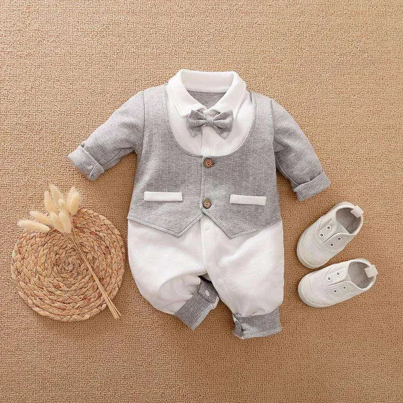 Gentleman's Baby Clothes, Long-sleeved Baby Clothes, Gentleman's Romper - EX-STOCK CANADA