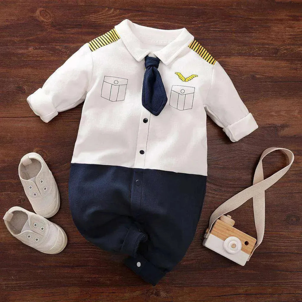 Gentleman's Baby Clothes, Long-sleeved Baby Clothes, Gentleman's Romper - EX-STOCK CANADA