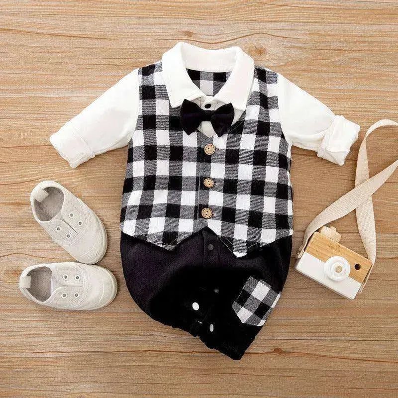 Gentleman's Baby Clothes, Long-sleeved Baby Clothes, Gentleman's Romper - EX-STOCK CANADA