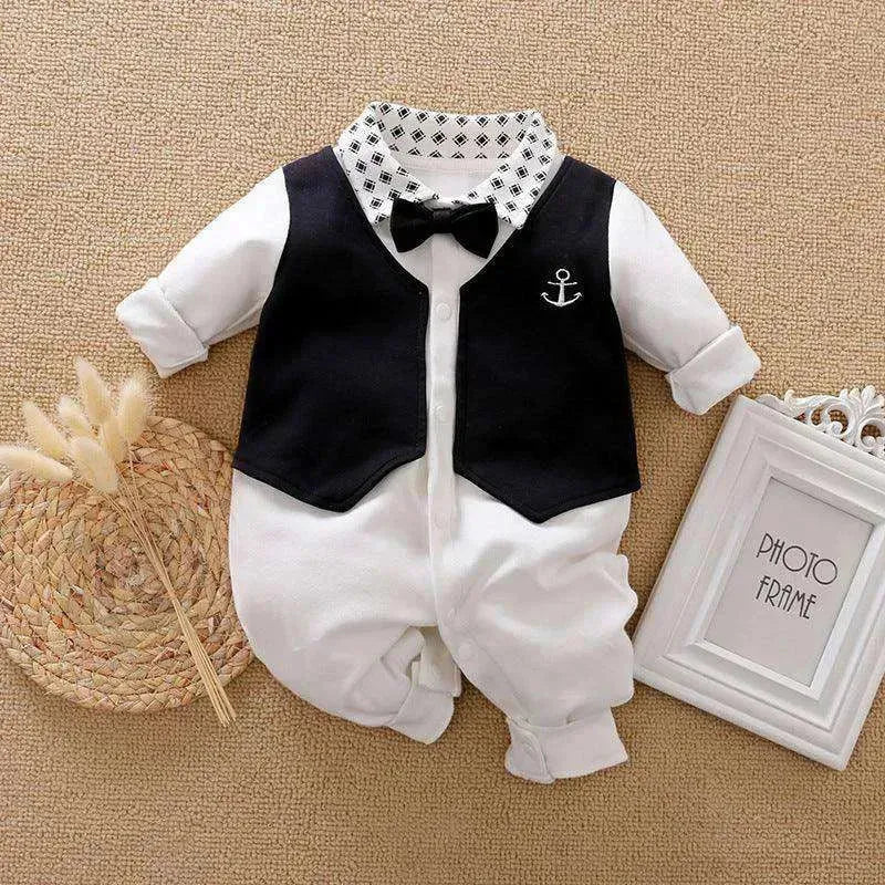 Gentleman's Baby Clothes, Long-sleeved Baby Clothes, Gentleman's Romper - EX-STOCK CANADA