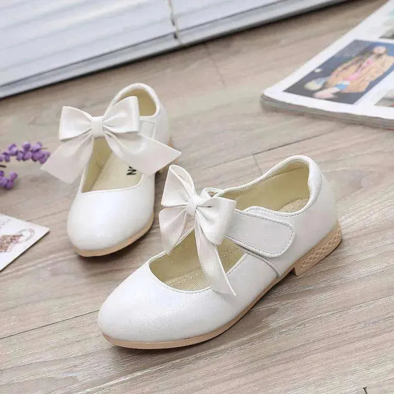 Girls Shoes White Leather Shoes Bowknot Girls Children Princess Shoes - EX-STOCK CANADA