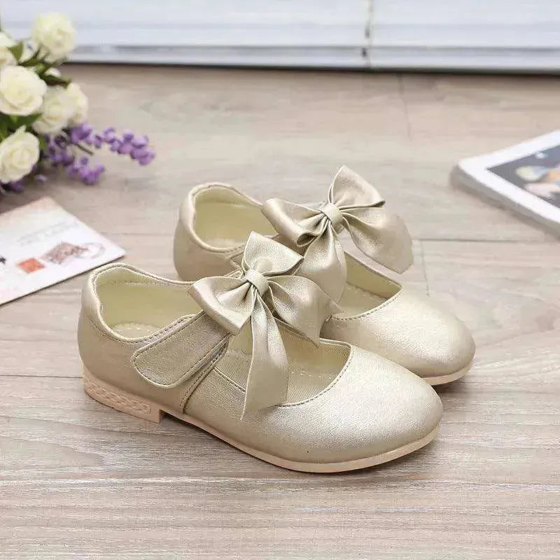 Girls Shoes White Leather Shoes Bowknot Girls Children Princess Shoes - EX-STOCK CANADA