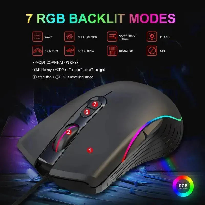 Glowing Gaming Mouse Gaming Wired Mouse - EX-STOCK CANADA