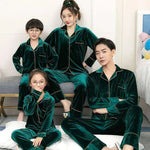 Gold Velvet Simple Solid Color Large Size Parent-child Pajamas - EX-STOCK CANADA