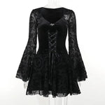 Gothic Vintage Fashion Elegant Classy Retro Mini Black Dress - EX-STOCK CANADA