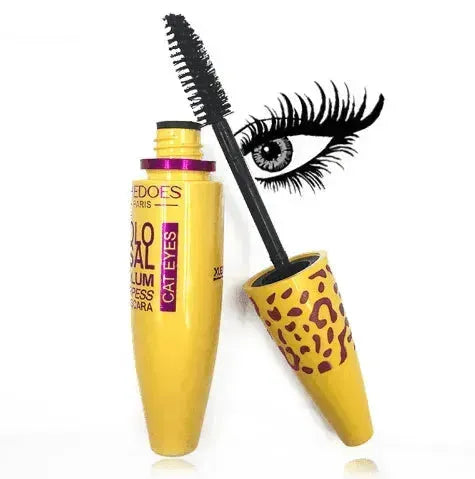 Growth Mascara Leopard-shaped Yellow Tube Thick Curling Waterproof Mascara - EX-STOCK CANADA