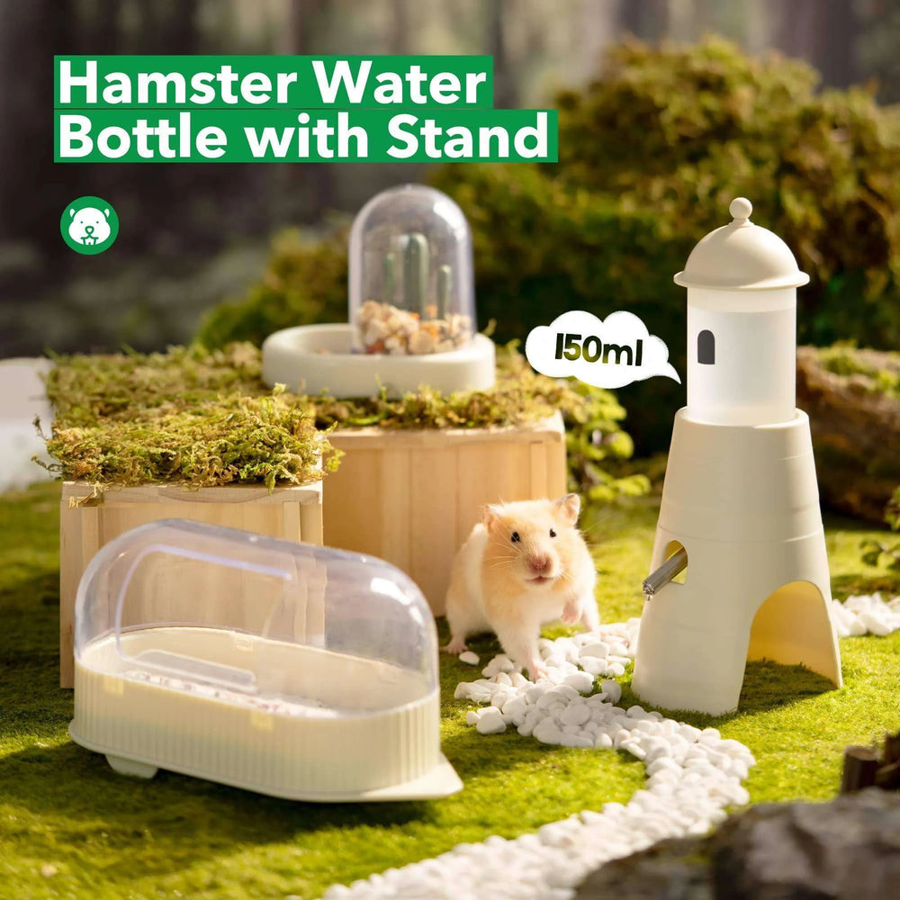 Hamster Water Bottle + Stand & Hideout: 150ml - EX-STOCK CANADA