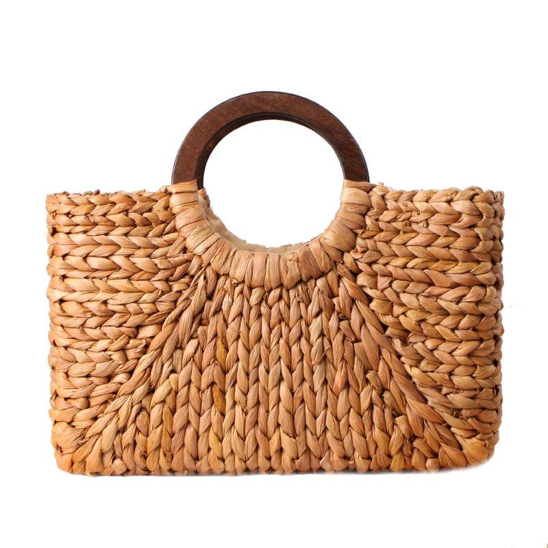 Hand-woven Summer Beach bag Mori solid color large capacity - EX-STOCK CANADA