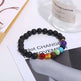 Handmade Black Lava Seven Chakra Healing Balance Beaded Bracelet - EX-STOCK CANADA