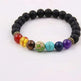 Handmade Black Lava Seven Chakra Healing Balance Beaded Bracelet - EX-STOCK CANADA