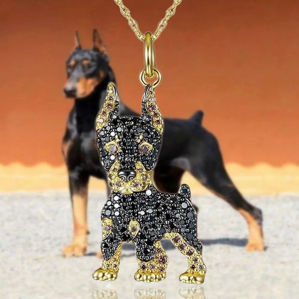 Handsome Doberman Pinscher Pendant Necklace Exquisite - EX-STOCK CANADA