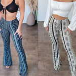 High Elastic Tight Pants Slim Sexy Print Trousers Womens Clothing - EX-STOCK CANADA