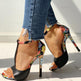 High heel buckle chunky heel floral sandals - EX-STOCK CANADA