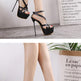 High Heels Buckle Women's Shoes Solid Color Platform Sandals - EX-STOCK CANADA