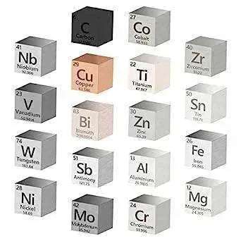 High Purity Metal Element Cube Collection: Tungsten, Iron, Aluminum... - EX-STOCK CANADA