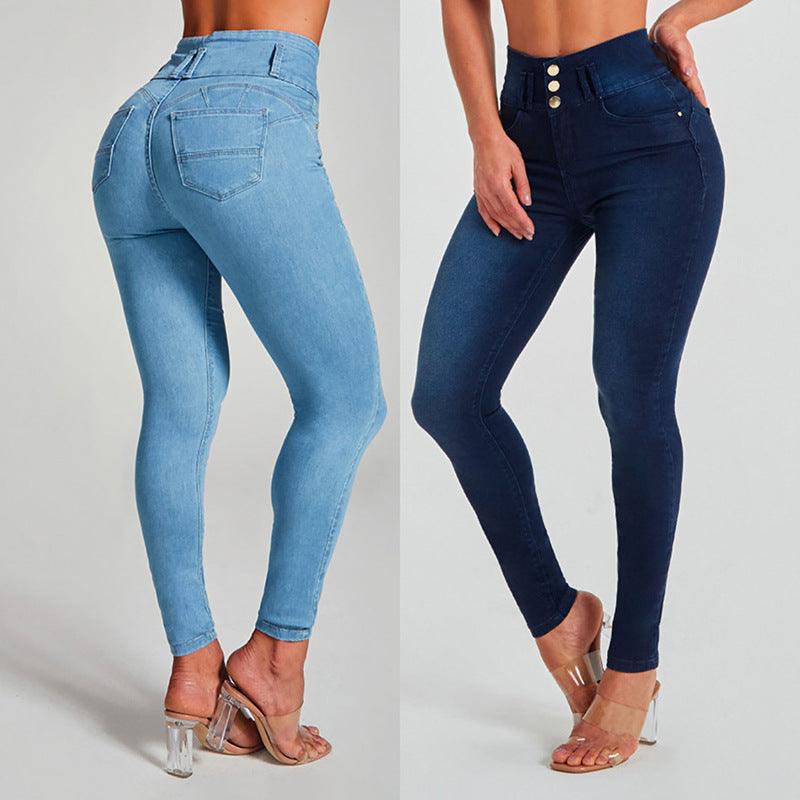 High Waist Jeans Women's Skinny Trousers Tight Stretch Shaping And Hip Lifting Pants - EX-STOCK CANADA