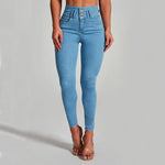 High Waist Jeans Women's Skinny Trousers Tight Stretch Shaping And Hip Lifting Pants - EX-STOCK CANADA