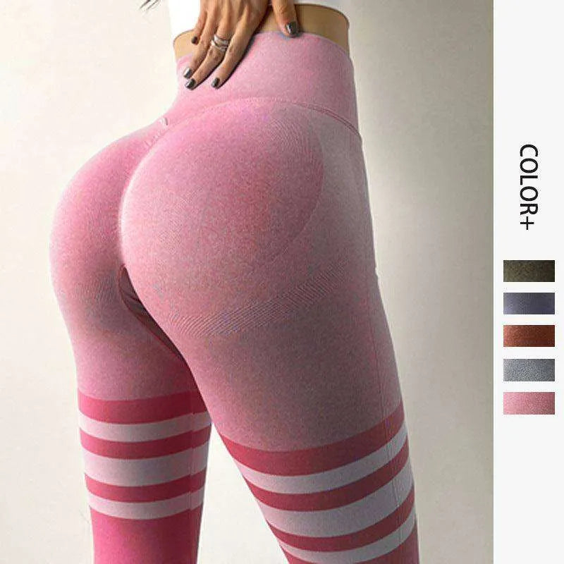 High Waist Stripe Fitness Leggings for Gym & Yoga - EX-STOCK CANADA