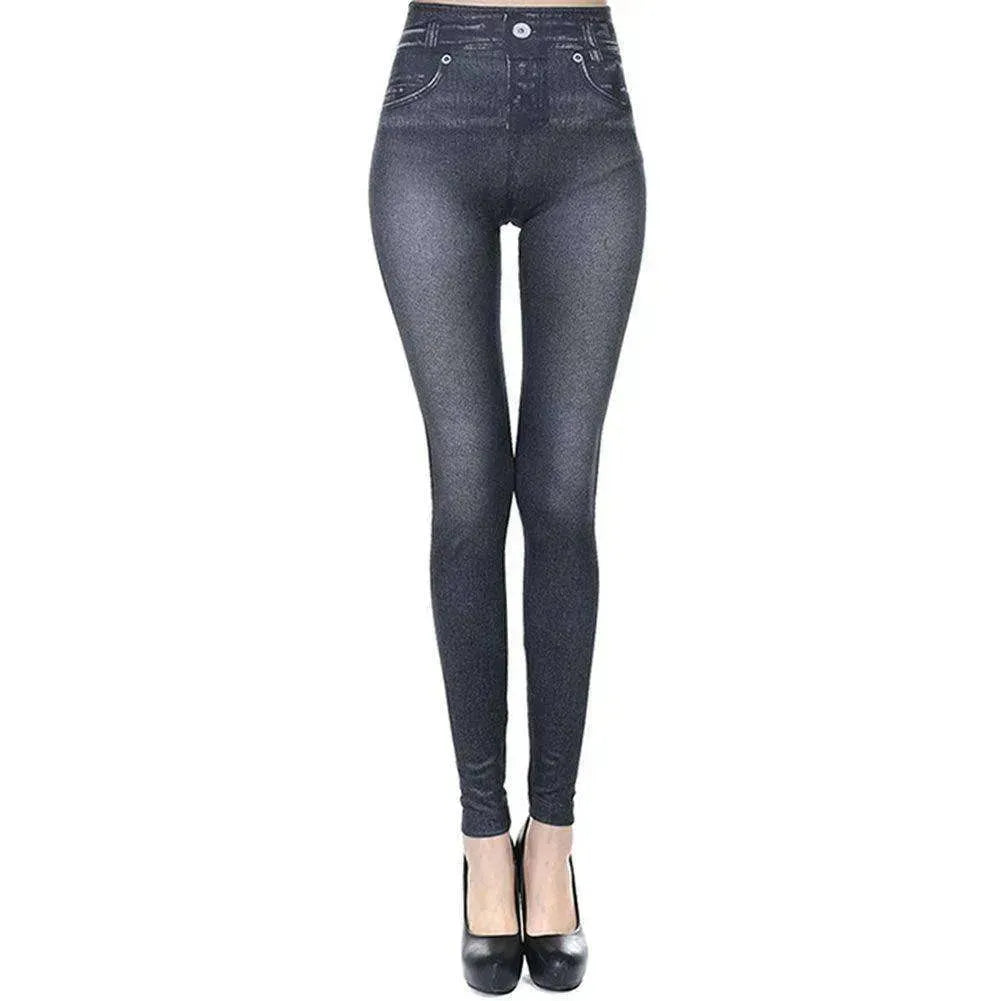 High Waisted Jeggings - Denim Leggings - EX-STOCK CANADA