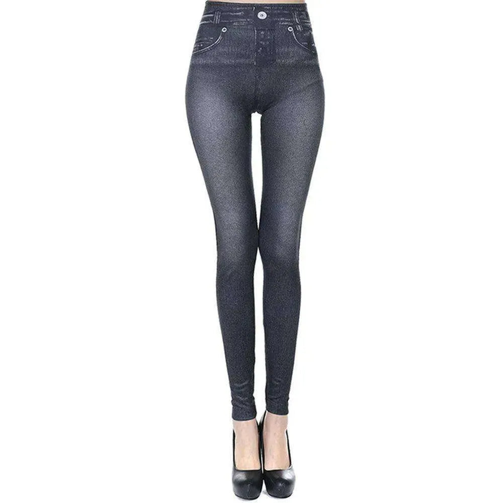 High Waisted Jeggings - Denim Leggings - EX-STOCK CANADA