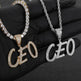 Hip Hop Straw Body Alphanumeric Patchwork DIY Pendant Micro Zirconia Necklace - EX-STOCK CANADA