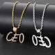 Hip Hop Straw Body Alphanumeric Patchwork DIY Pendant Micro Zirconia Necklace - EX-STOCK CANADA