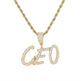 Hip Hop Straw Body Alphanumeric Patchwork DIY Pendant Micro Zirconia Necklace - EX-STOCK CANADA