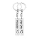 His Queen Her King Stainless Steel Couple Keychains Love Heart Her One His Only Rectangle Key Chain - EX-STOCK CANADA