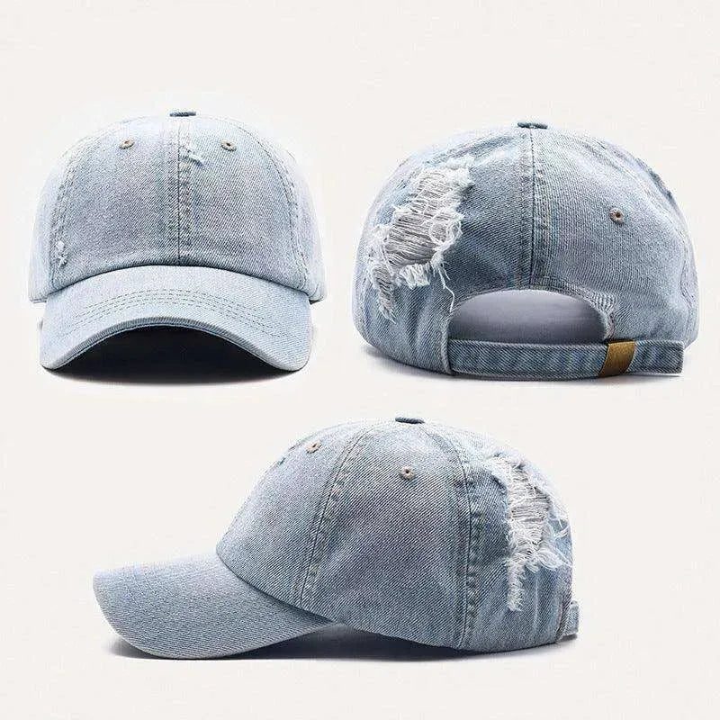 Hole Denim Korean Men And Women General Baseball Caps - EX-STOCK CANADA