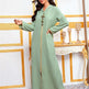 Hooded Avocado Green Dress Turkey Moroccan Seam Drill Robe Travel Dress - EX-STOCK CANADA